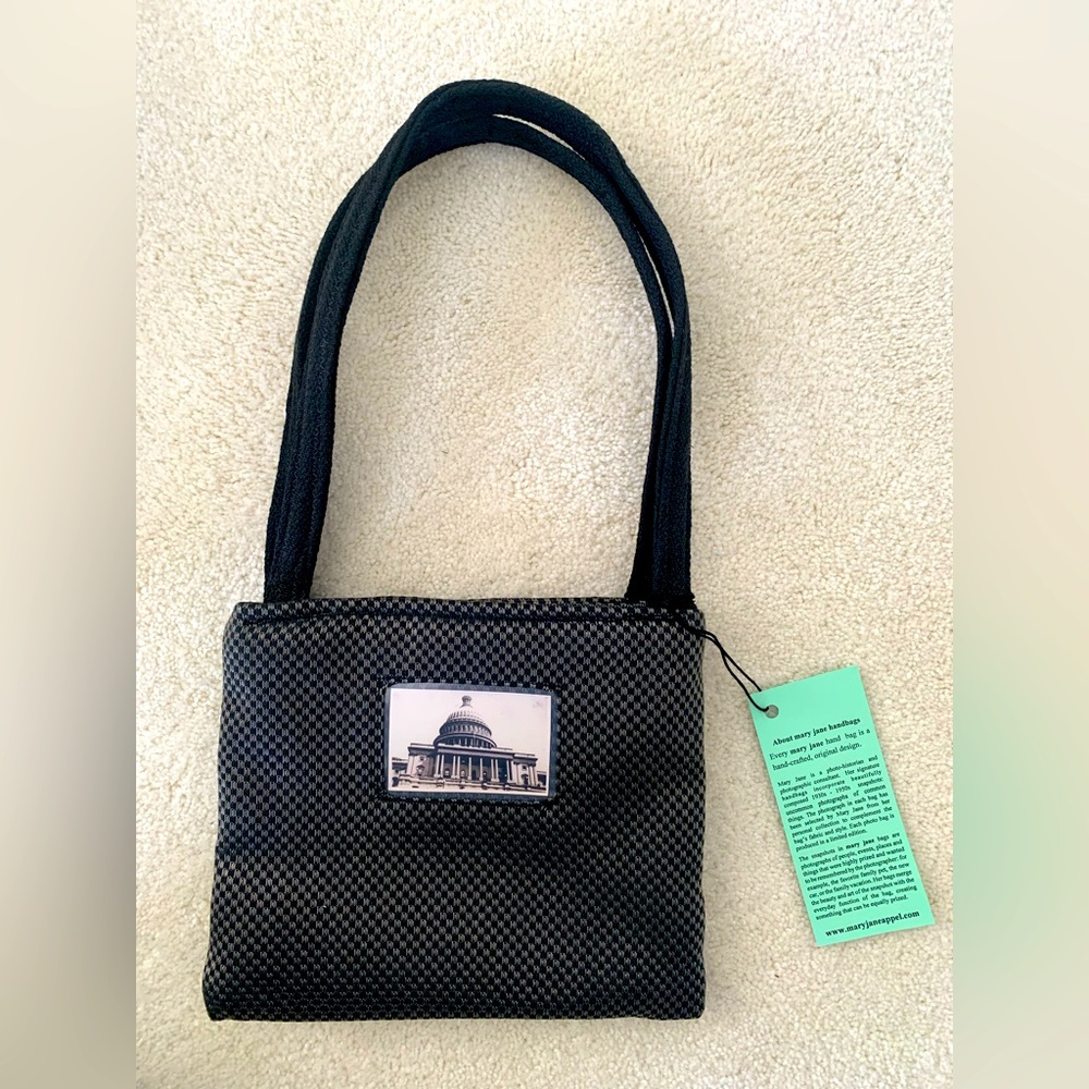 Capitol Building Black and Taupe Handbag